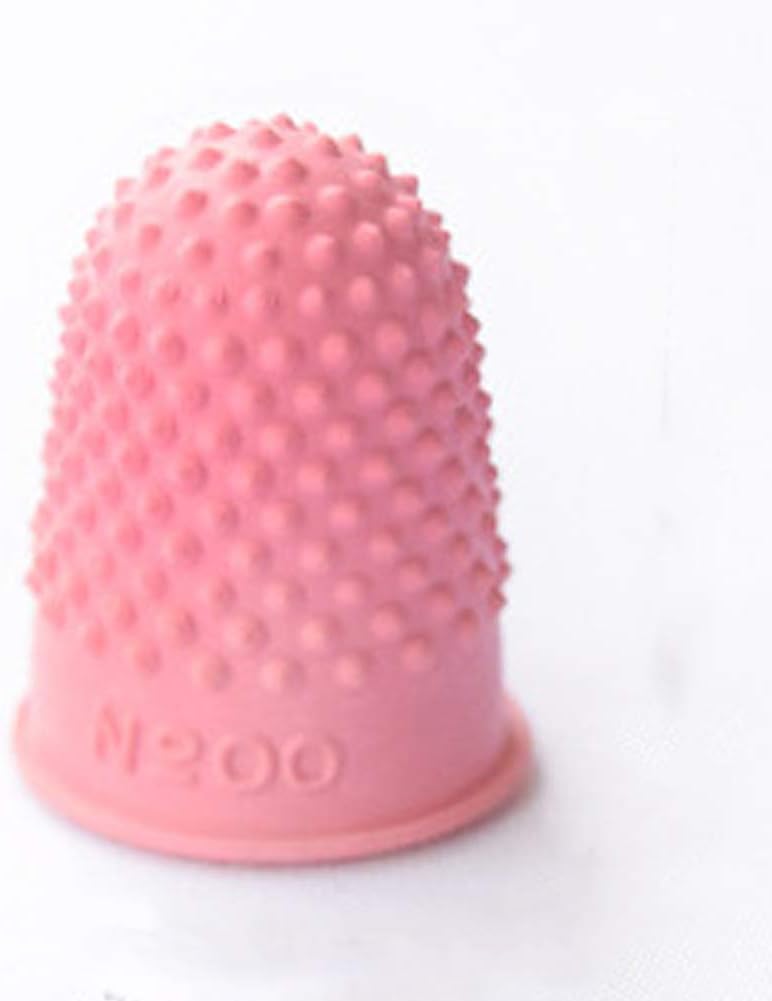 AUMACHEN Thimble Protectors 5Pcs, Finger Protectors, Rubber Fingers Thimble Guard Tips Caps Pads Cover Craft Finger Tip Sewing Counting Protector for Embroidery, Sewing, Cutting (Pink) - Image 1